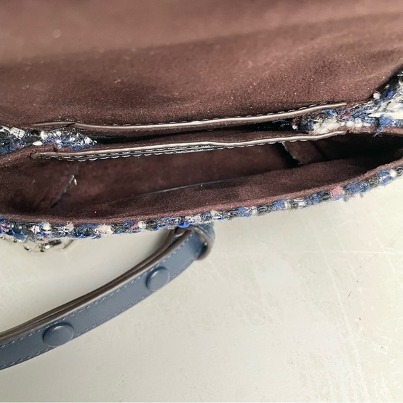 MICHAEL KORS Cece Tweed Small Shoulder Crossbody Satchel Bag Silver Chain Luxury - Picture 17 of 17